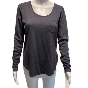 Lilla P‎ Soft Blue Long Sleeve Scoop Neck Tee Pima Cotton Modal Size Small